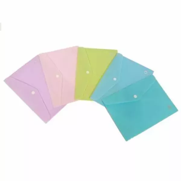 SOBRE PLASTICO THE PEL C/BOTON PASTEL CHEQUE