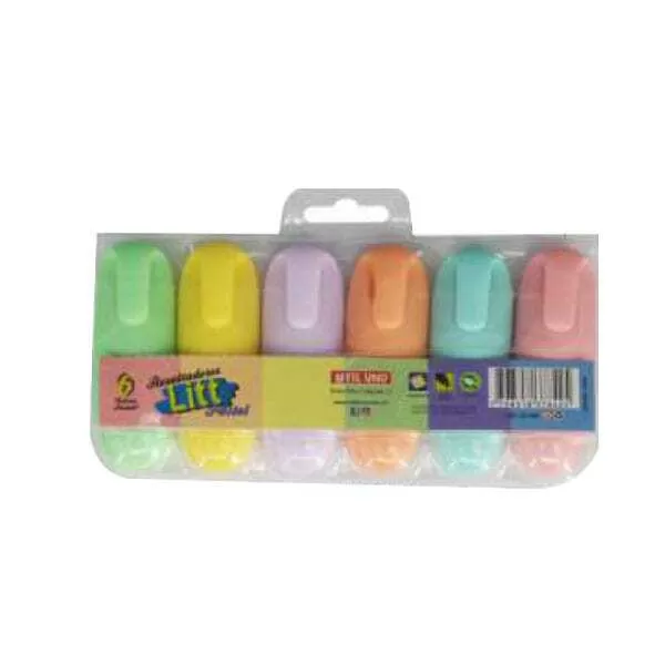 MINI RESALTADOR UTIL UNO PASTEL X 6U (SURTIDO)