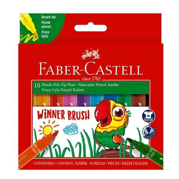 MARCADOR WINNER BRUSH FABER CASTELL X 10U
