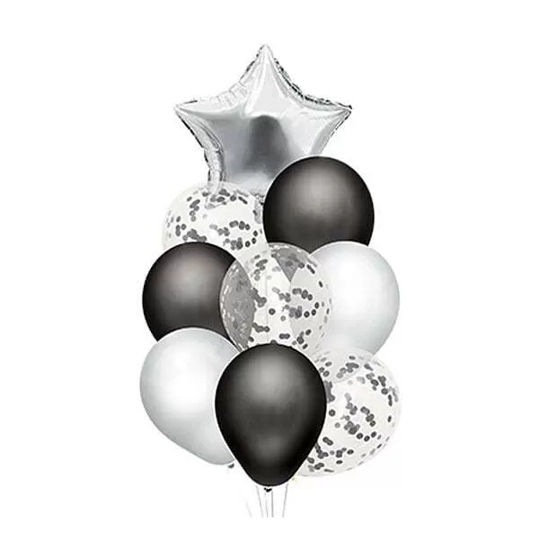 SET GLOBOS PREMIUM OVNI X 9U PLATA