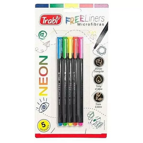 MICROFIBRA TRABI FREELINERS NEON 0.4MM X 5U