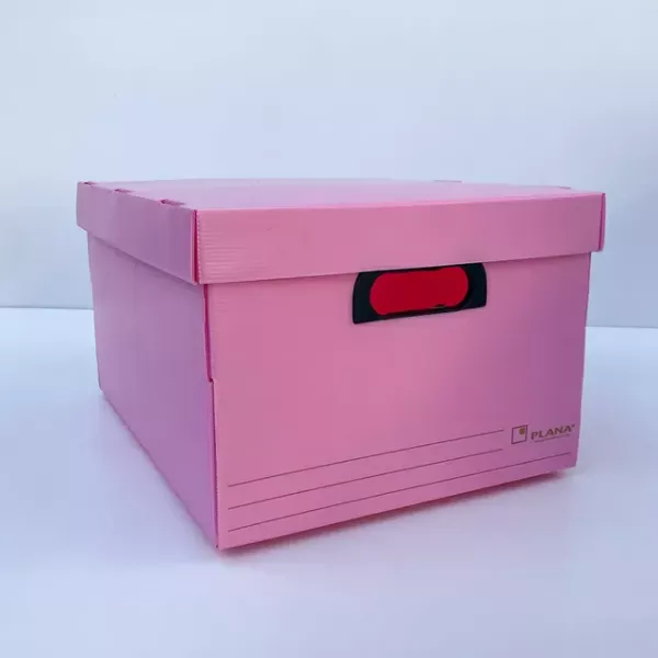 CAJA PLAST. PLANA ROSA PASTEL 455X355X255