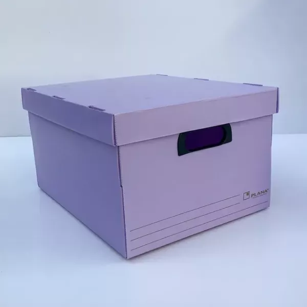 CAJA PLAST. PLANA VIOLETA PASTEL 455X355X255