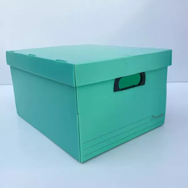 CAJA PLAST. PLANA VERDE PASTEL 455X355X255