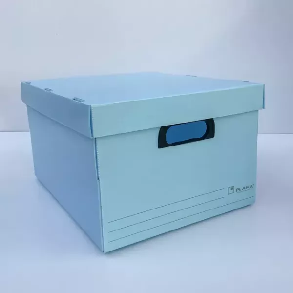 CAJA PLAST. PLANA CELESTE PASTEL 455X355X255
