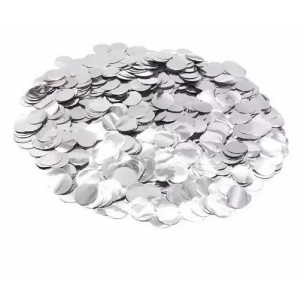 CONFETI PARA GLOBOS PLATA 1.5CM X 20GR