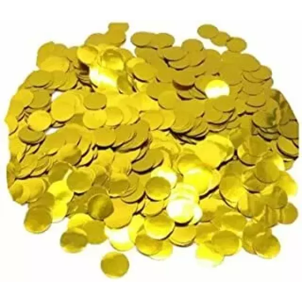 CONFETI PARA GLOBOS DORADO 1.5CM X 20GR