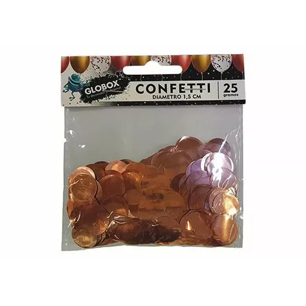 CONFETI PARA GLOBOS ROSA GOLD 1.5CM X 20GR