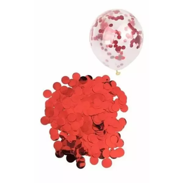 CONFETI PARA GLOBOS ROJO 1.5CM X 20GR