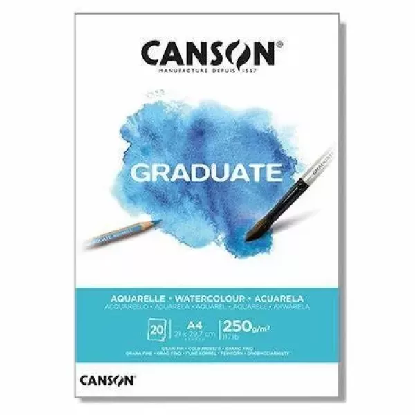 BLOCK CANSON GRADUATE ACUARELA A4 250G 20H