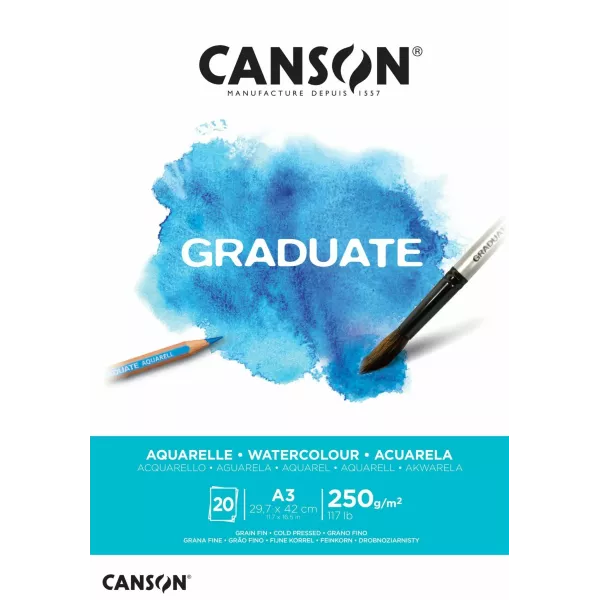 BLOCK CANSON GRADUATE ACUARELA A3 250G 20H