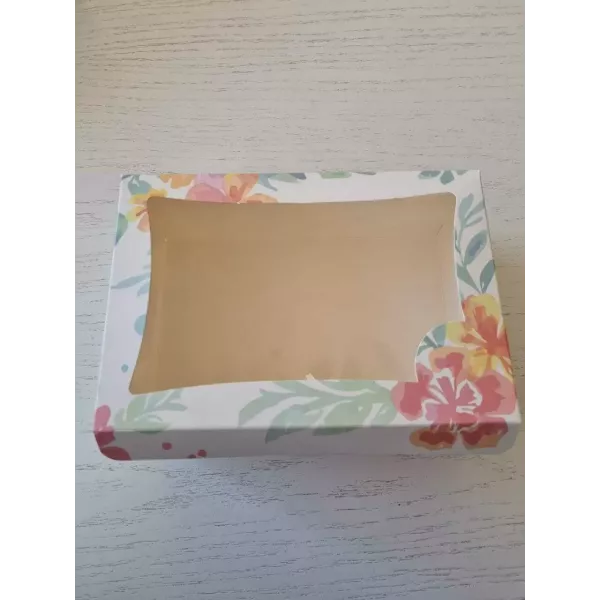 CAJA MULTIUSO FLOREADA CON VISOR 23,5X16X10 CM