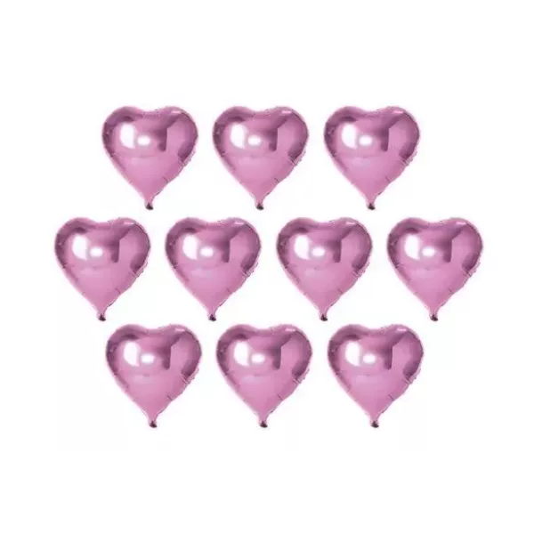 SET GLOBO CORAZON ROSA METAL 5 x 10u