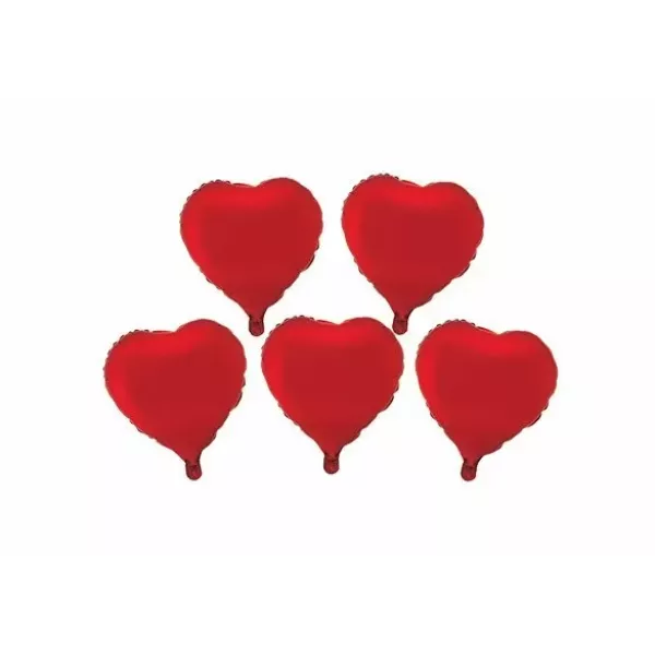 SET GLOBO CORAZON ROJO METAL 5 x 10u