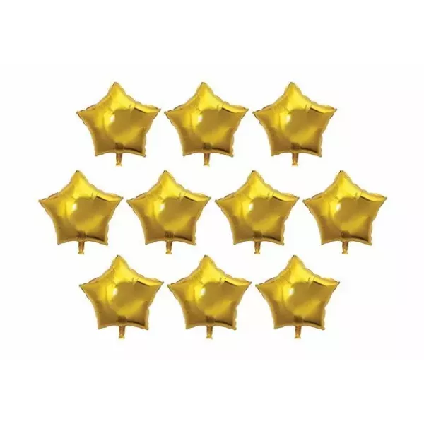 SET GLOBO ESTRELLA DORADA METAL 5 x 10u