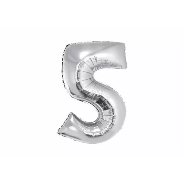 SET GLOBO N°5 PLATA METAL 32 x 5u