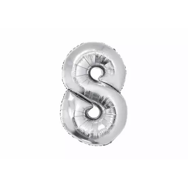 SET GLOBO N°8 PLATA METAL 32 x 5u