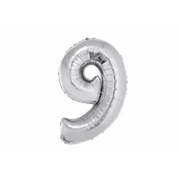 SET GLOBO N°9 PLATA METAL 32 x 5u