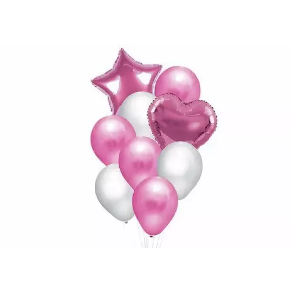 SET GLOBOS PREMIUM OVNI x 9u ROSA
