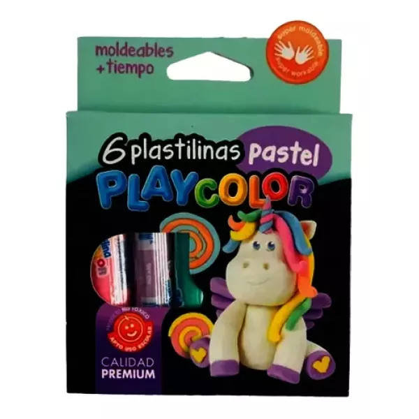 PLASTILINA PLAYCOLOR PASTEL X 6U SURTIDAS