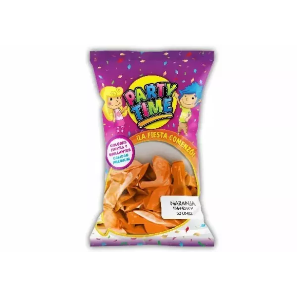 GLOBO PARTY TIME 9 x 50u NARANJA
