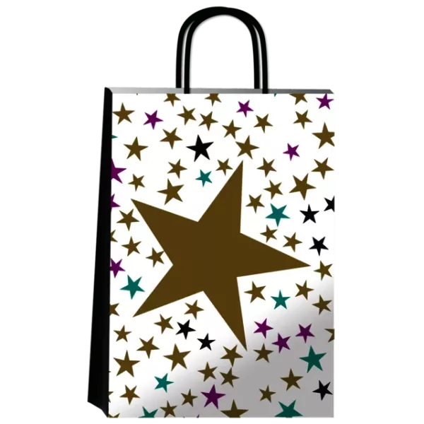 BOLSA ROMIPACK 30X12X41 GOLD STARS