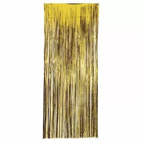 CORTINAS METALIZADAS 2MT X 90CM ORO