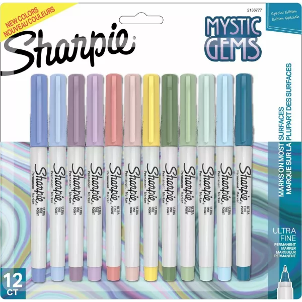 MARCADOR PERM. SHARPIE FINO COLORES MISTICOS X 12U