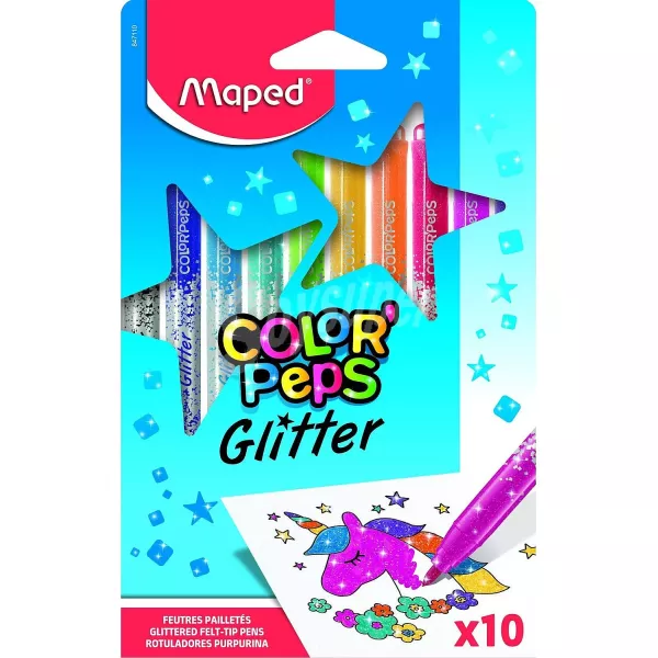 ROTULADORES COLORPEPS GLITTER X 10U