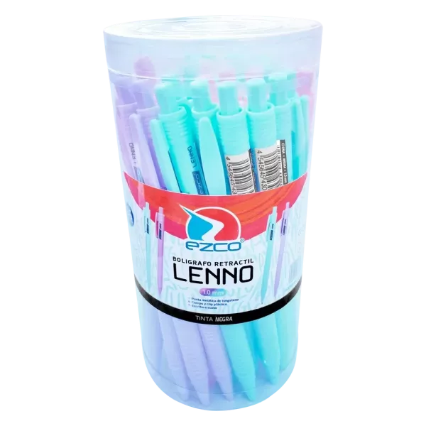 BOLIGRAFO EZCO RETRACTIL LENNO AZUL 1MM