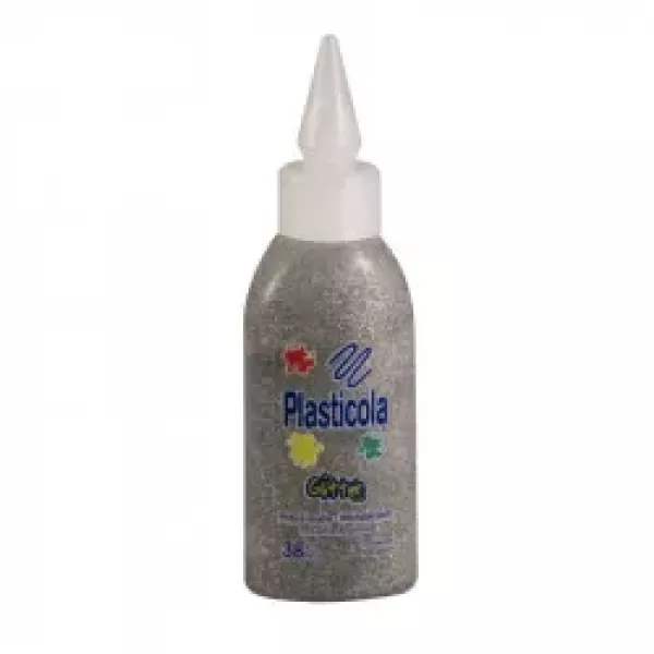 ADHESIVO PLASTICOLA BRILLO PLATA X 38G