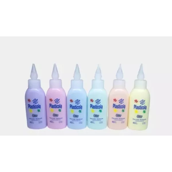 PACK PLASTICOLA COLOR PASTEL SURTIDO 6U  X 40G
