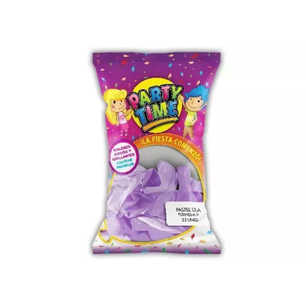 GLOBO PARTY TIME PASTEL 9 X 25U LILA