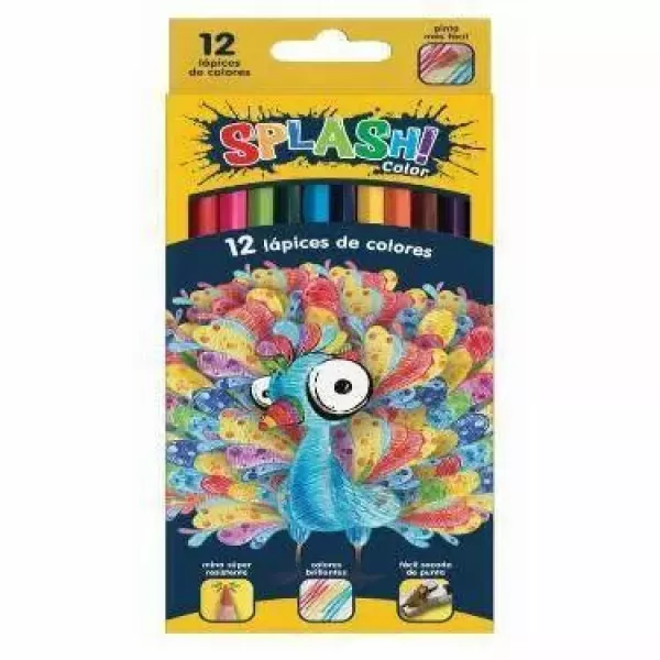LAPIZ COLOR SPLASH CORTO X 12U (FABER 114011)