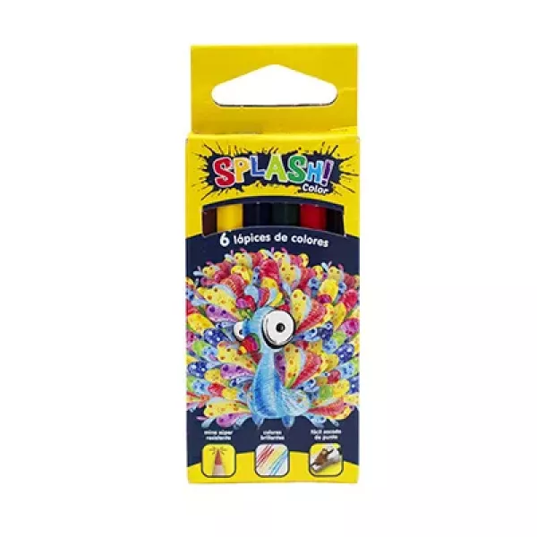 LAPIZ COLOR SPLASH CORTO X 6U (FABER 114006)