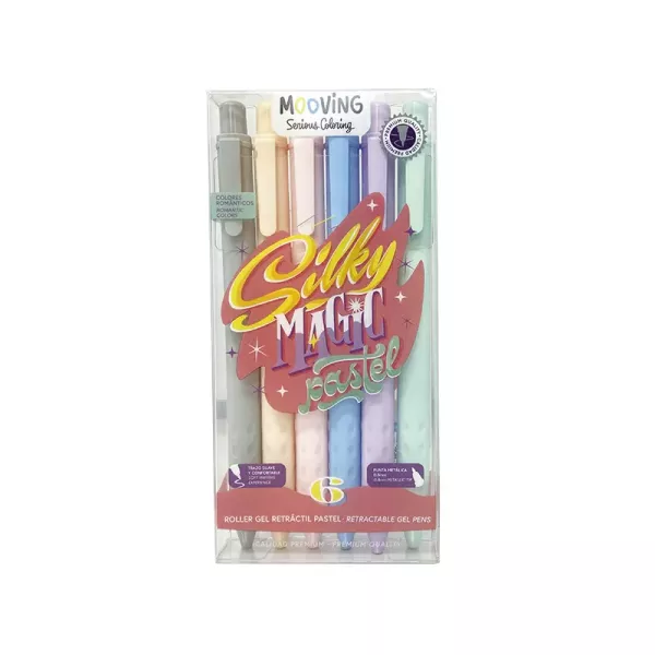 ROLLER MOOVING RETRACTIL GEL PASTEL X 6U (3081106)