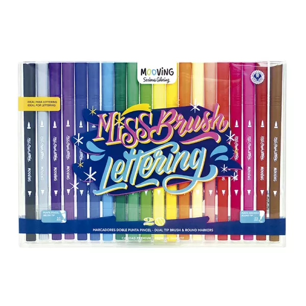 MARCADOR MOOVING DOBLE PUNTA PINCEL X 20U (3091020)