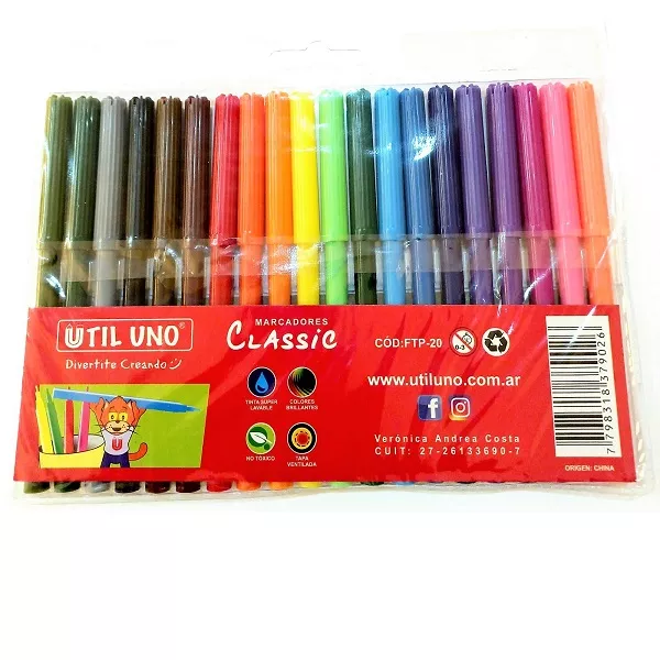MARCADOR ESCOLAR UTIL UNO X 20U