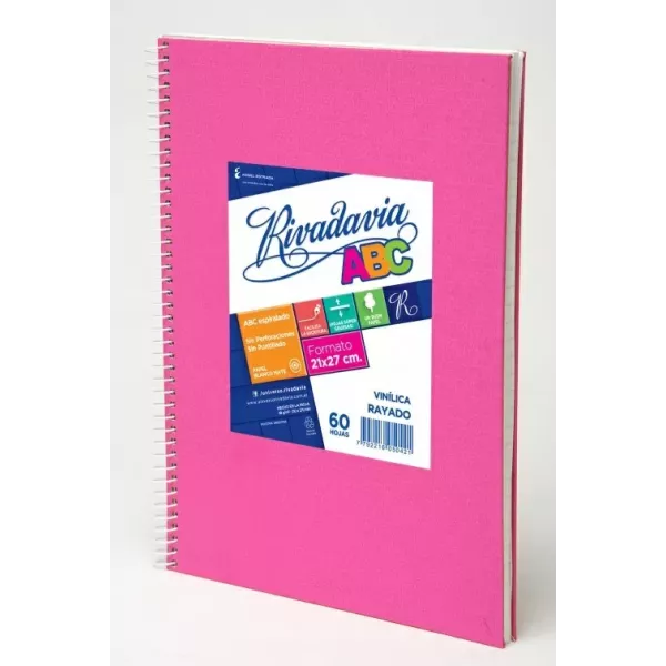 CUAD. ESP. RIVADAVIA ABC ROSA 21X27 60H RA