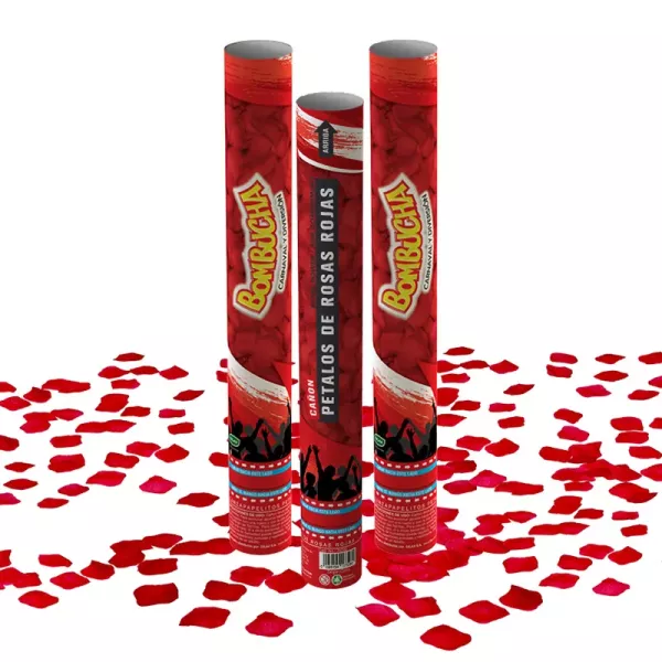 CAÑON BOMBUCHA 40CM PETALOS ROJOS