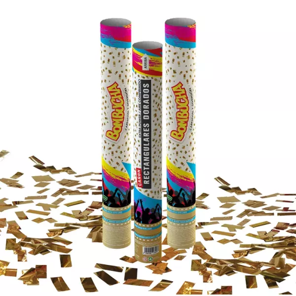 CAÑON BOMBUCHA 40CM PAPEL RECT. ORO