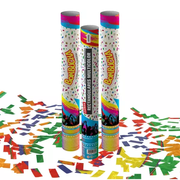 CAÑON BOMBUCHA 40CM PAPEL RECT. MULTICOLOR
